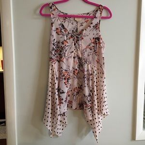 Long sheer v neck top